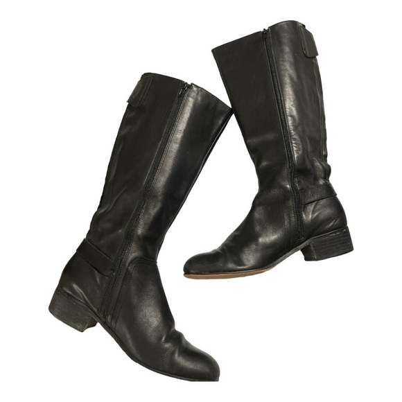 Corso Como Women's Boots Knee High Riding Style Black leather Zip Size 8.5 - Picture 2 of 10